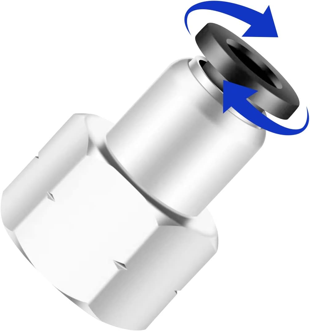 1/4 Inch Air Tube Fittings - 1/8 Npt Female Push To Connect Quick Connect Air Hose Fittings 5Packs