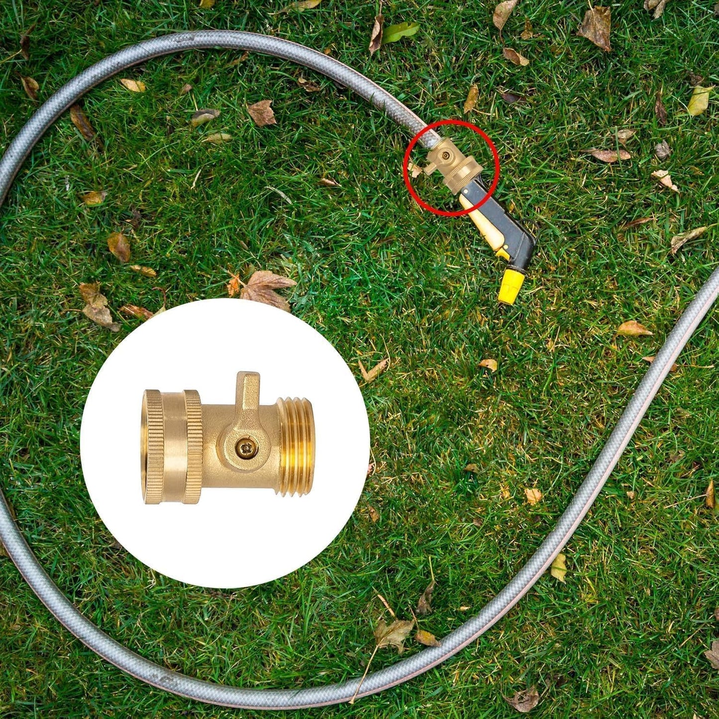 Brass Garden Hose Shut Off Valve, 4 Pack Heavy Duty 3/4 Inch Solid Brass Garden Hose Shut Off Valve with 4 Extra Rubber Washers