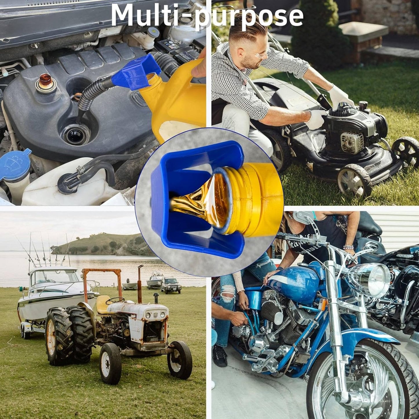 Funnels for Automotive Use,2pcs Retractable Auto Fuel Funnel for Oil Change,Filling Water,Gasoline,Coolant in Cars