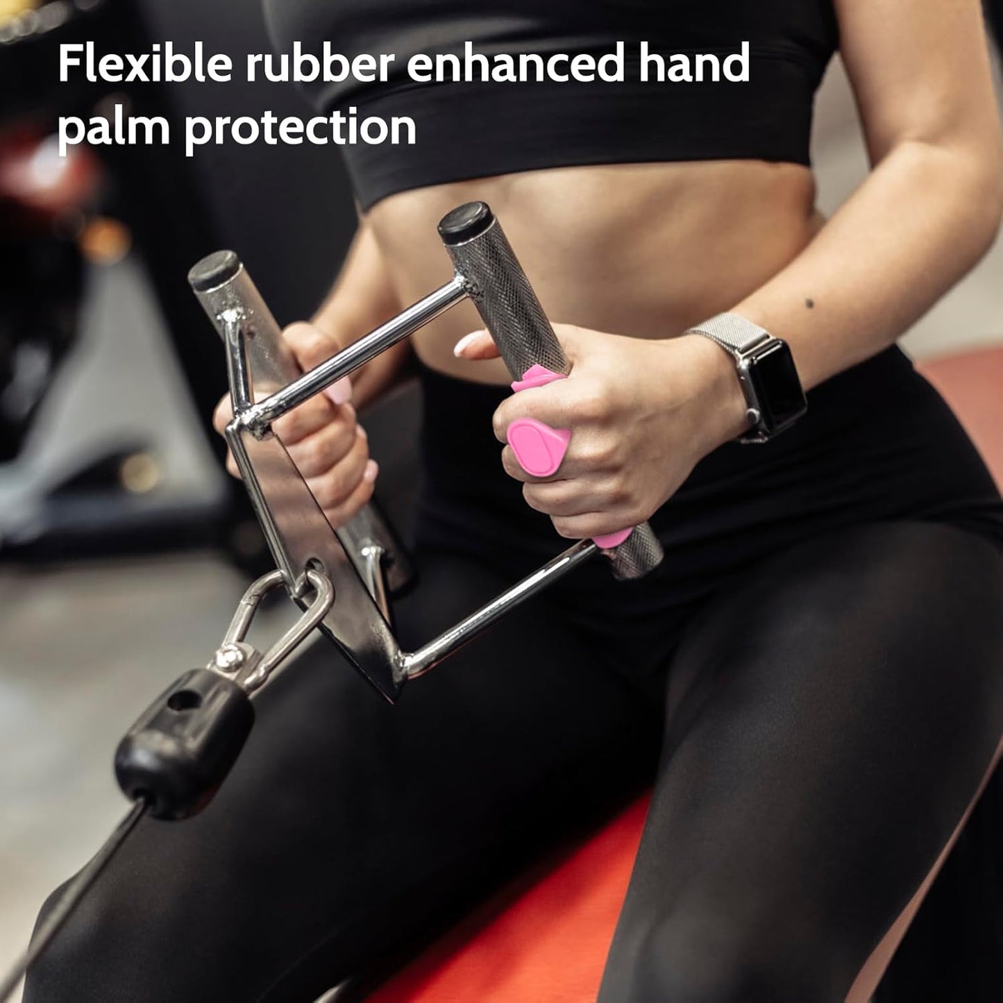 Weight Lifting Grips - Rubber Anti-Slip Workout Grips, Ergonomics Hand Protector Gloves for Gym Training and Exercise, Dumbbell, Bar Pad, Pull Up Men Women, No Sweaty (Red)