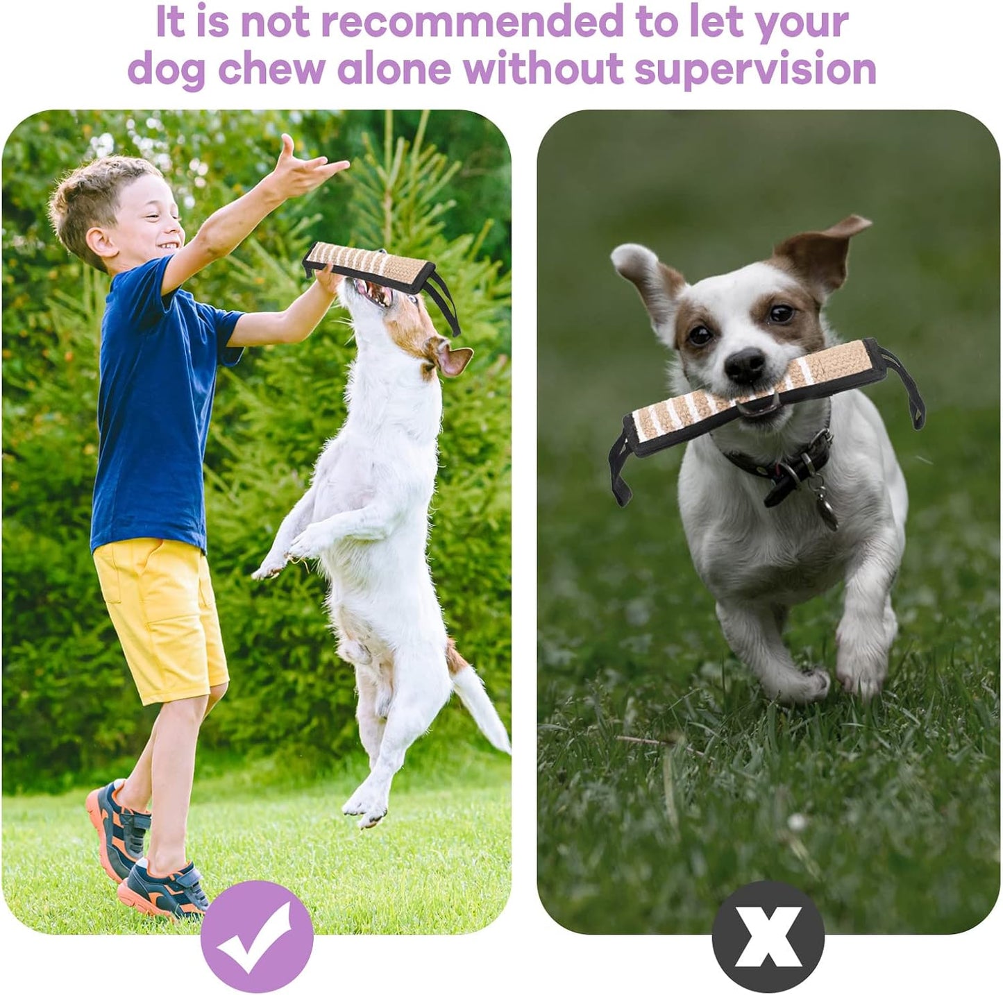 2 Pcs Dog Tug Toy,tug of War,Fight Pillow with Handles Tough Jute for Small Medium Large Dogs Puppy Training Bite Interactive Play