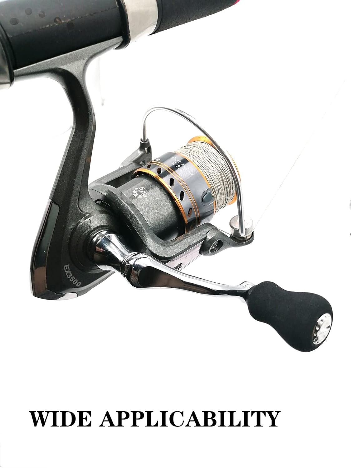 Fishing Spinning Reel Handle, All-Metal, with The Grip EVA for Reels Replacement Parts,2 Pack, Silver, Medium Large