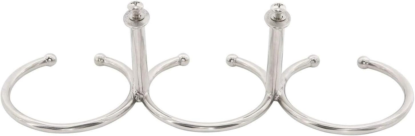 Boat Triple Ring Cup Drink Holder, Stainless Steel 316 Holder Polished for Yacht Truck Car Apartment RV- Open Design (1pcs)