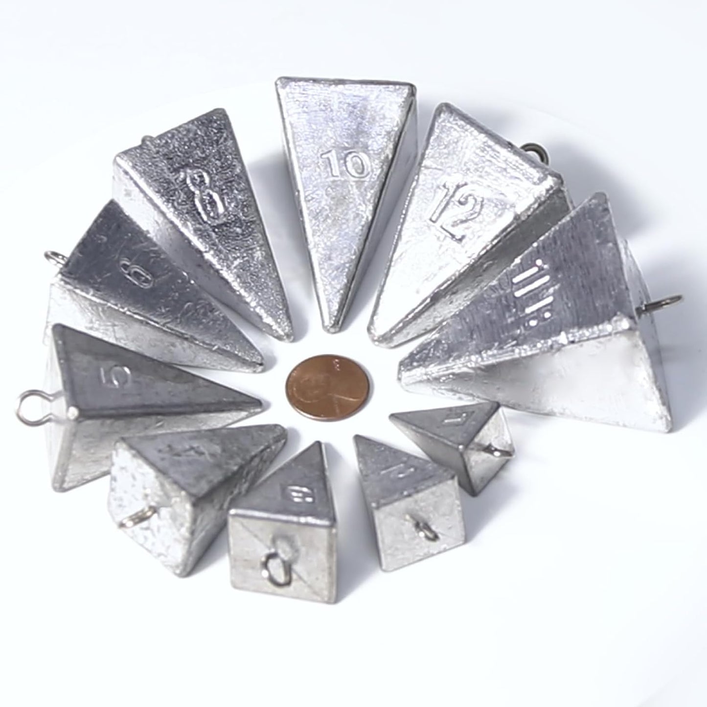 Pyramid Sinkers Fishing Weights Sinkers, Saltwater Freshwater Lead Weight Sinker for Ocean Surf Gear Catfish Tackle 1oz 2oz 3oz 4oz 5oz 6oz 8oz 10oz 12oz 16oz 32oz 10 Pack Kit: 1oz*3, 2oz*3, 3oz*2,