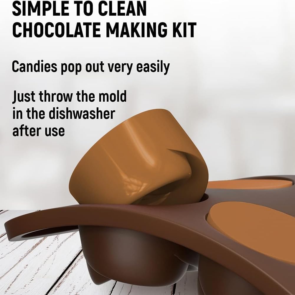 6 PCS Silicone Chocolate Mould Different Shapes Melts Moulds Silicone Baking Mold Non-Stick Moulds Gift for Making Candy