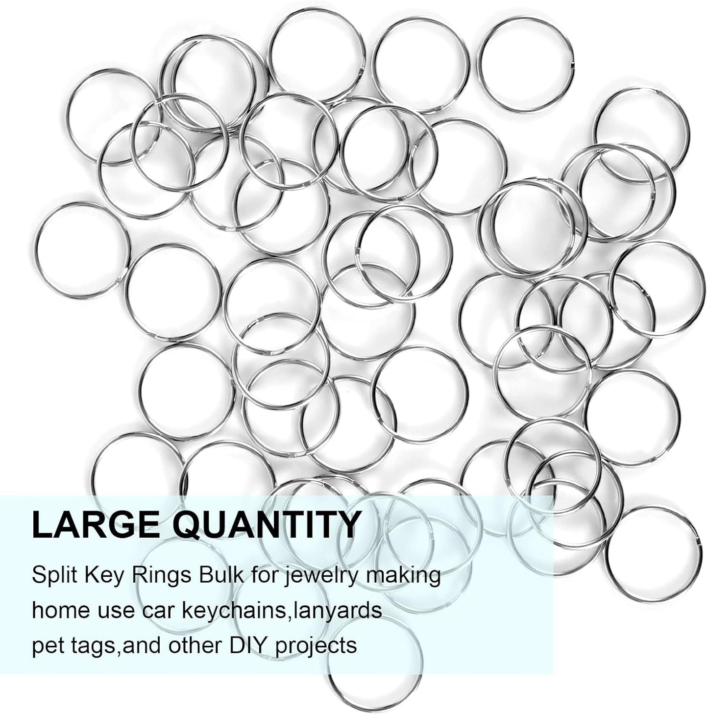200PCS Key Rings, Split Bulk Keyrings for Keychain and Crafts (25mm)