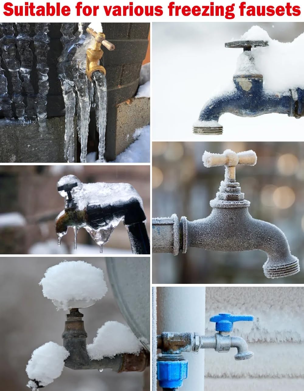 Outdoor Faucet Cover for Winter Freeze Protection 10'' x 8'', 2 Packs Khaki Thickened Frost Free Outdoor Faucet Covers for Pipe Insulation Waterproof Insulated Spigot Backflow Cover