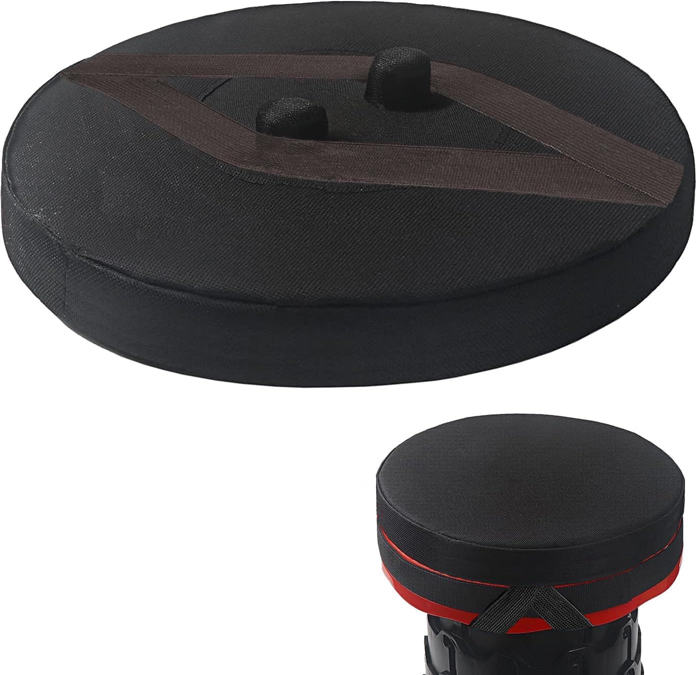 Thick Seat Cushion for Telescopic Stools, Collapsible Stool Chair Pads with Thickened Memory Foam, Fits All Round Retractable Folding Stools (Cushion Only)