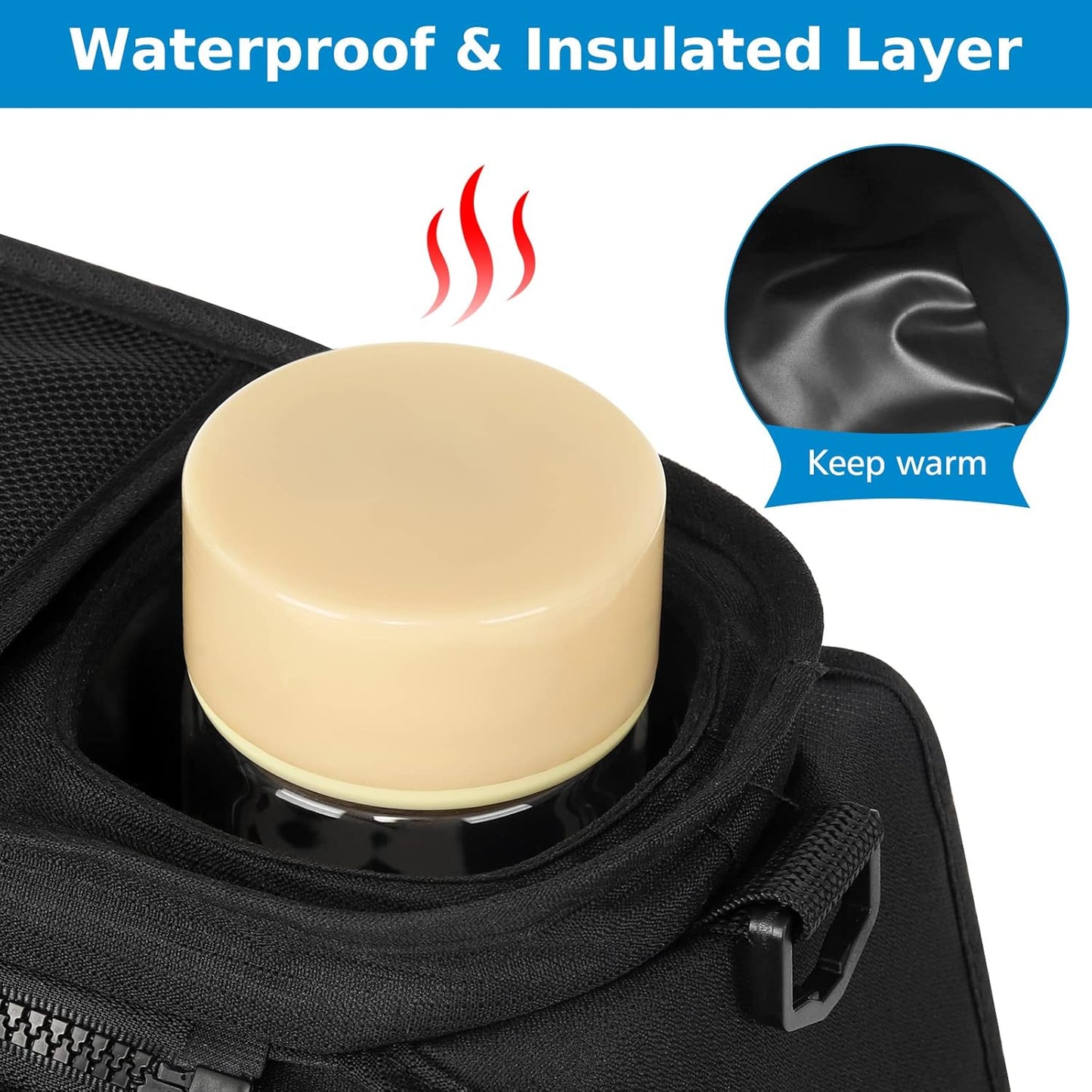 Universal Stroller Organizer with Insulated Cup Holder Detachable Phone Bag and Shoulder Strap,Stroller Bag Caddy Organizer Accessories Fits for Uppababy, Baby Jogger, Britax Strollers