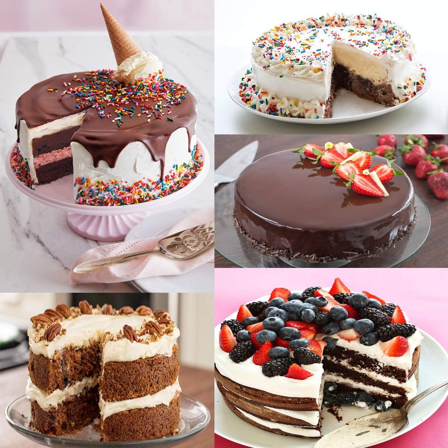 11 Inch Cake Rotating Turntable with 2 Icing Spatula and 3 Icing Smoother, Cake Rotating Turntable Stand White Baking Cake Decorating Supplies (6 PCS)