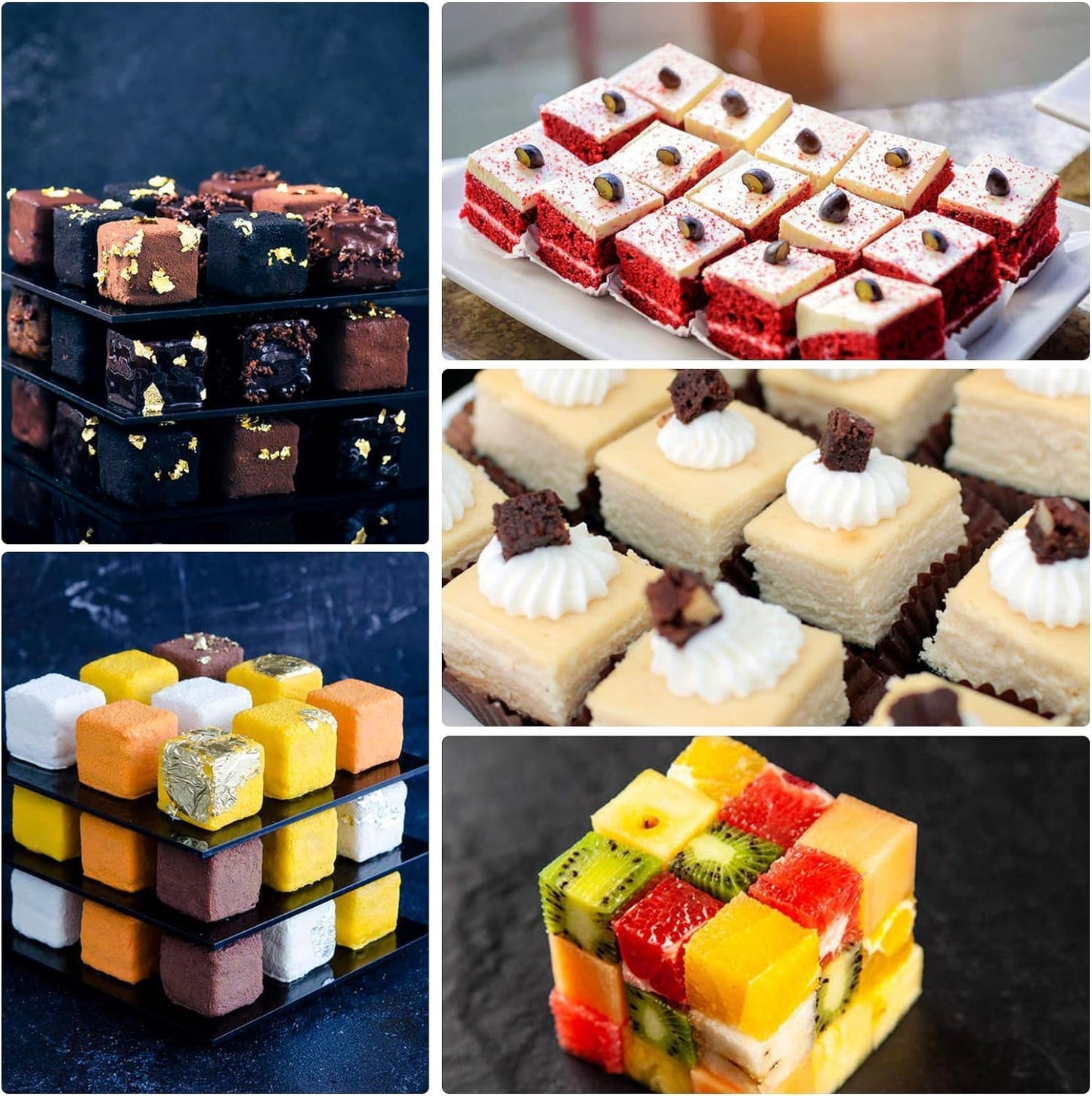 Silicone Square Mold, 2" x 2" x 2" Cube Cake Mold Non-Stick Baking Mold for Mousse Cake, Chocolate, Truffle, Ice Cube