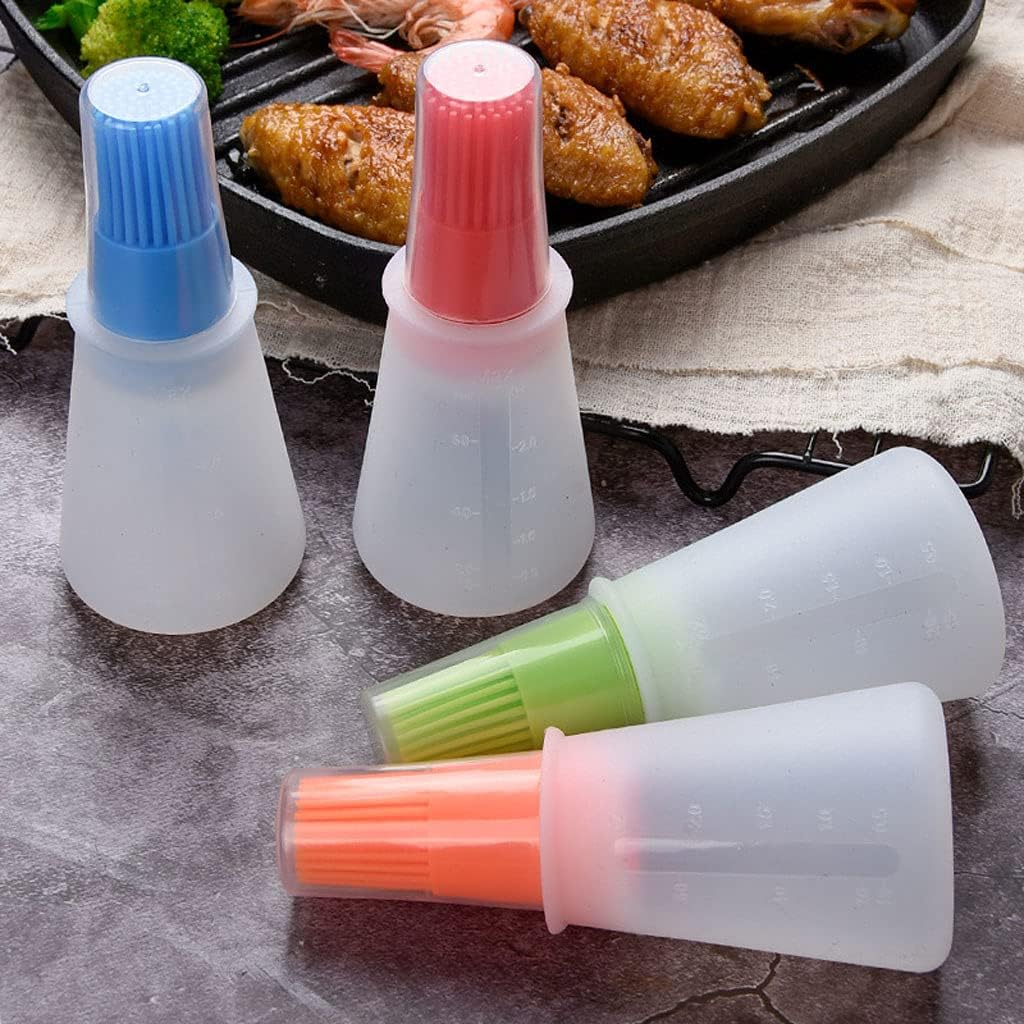 Silicone Oil bottle brush,BBQ/Pastry Basting Brushes,Silicone Cooking Grill Barbecue Baking Pastry Oil/Honey/Sauce Bottle Brush (4 PCS,blue)