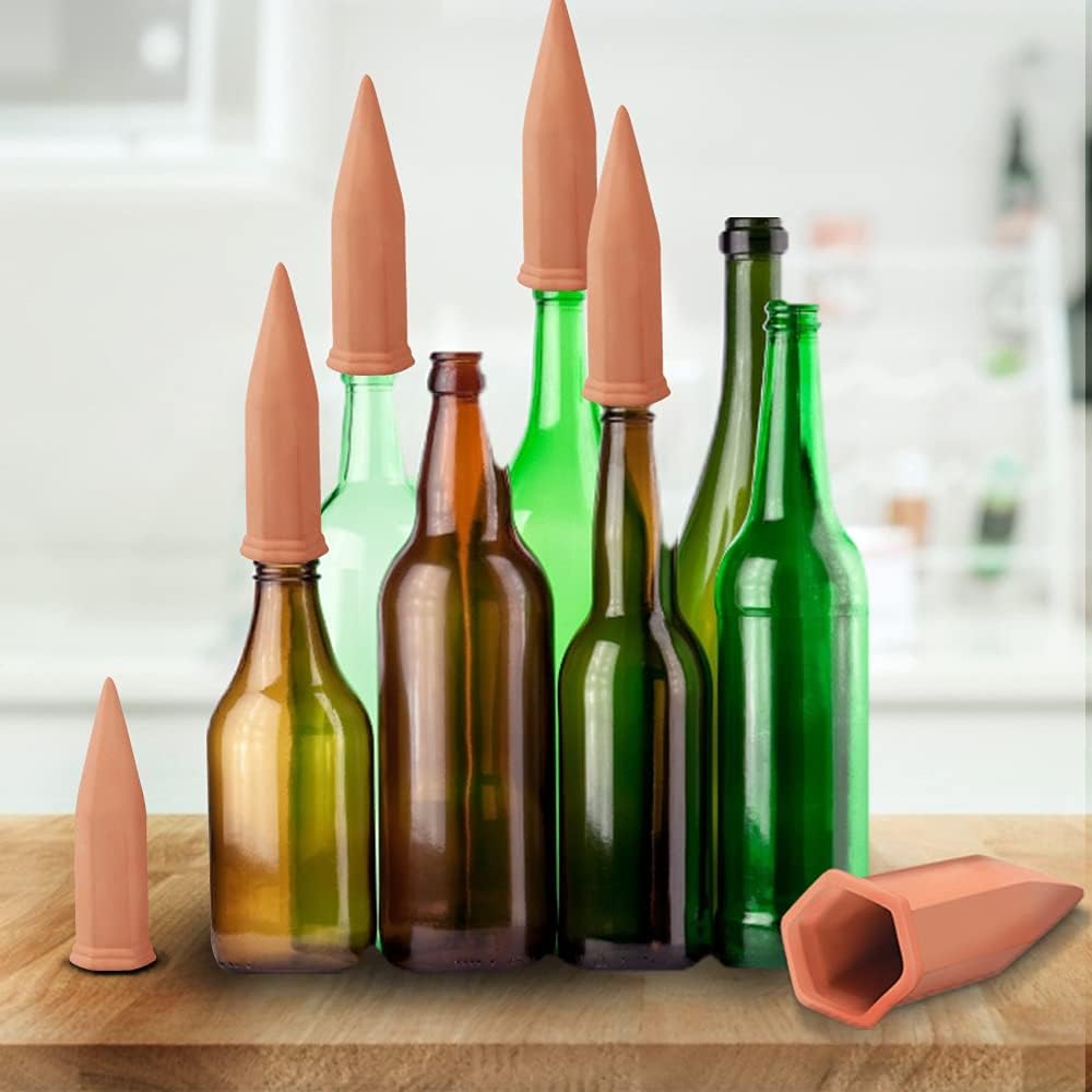 Store 10PCS Plant Watering Stakes Automatic Plant Drippers Waterers for Vacations Plant Watering Devices Terracotta Self Waterinq Spikes for Wine Bottles Great for Indoor Outdoor Plants