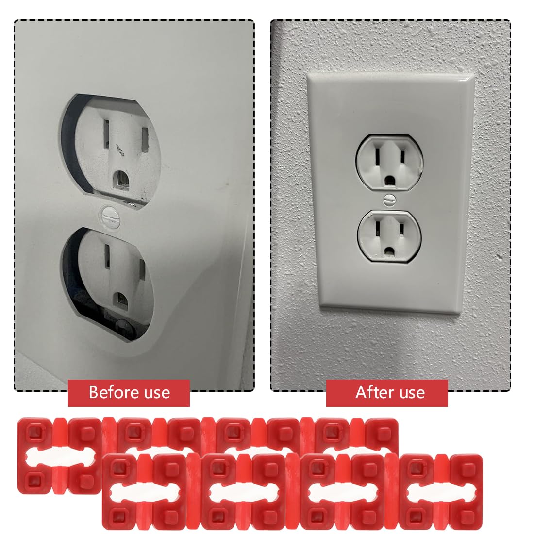 Outlet Spacers Switch and Receptacle Spacer 48 PCS Socket Spacers Plastic Shims for Electrical Box Extender Loose Outlets Plug Fix