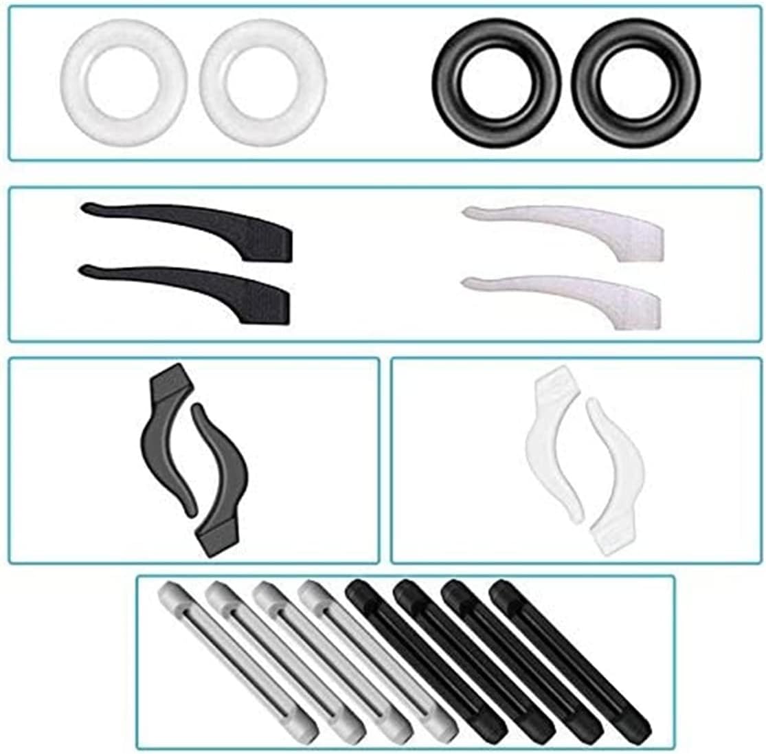 Eyeglass Ear Gripper Holders Nose Pads Silicone Anti -Slip Glasses Eyeglasses Temple Tips Sleeve Retainer Extender for Eye Glasses Sunglasses of Adults and Kids 10 Pairs