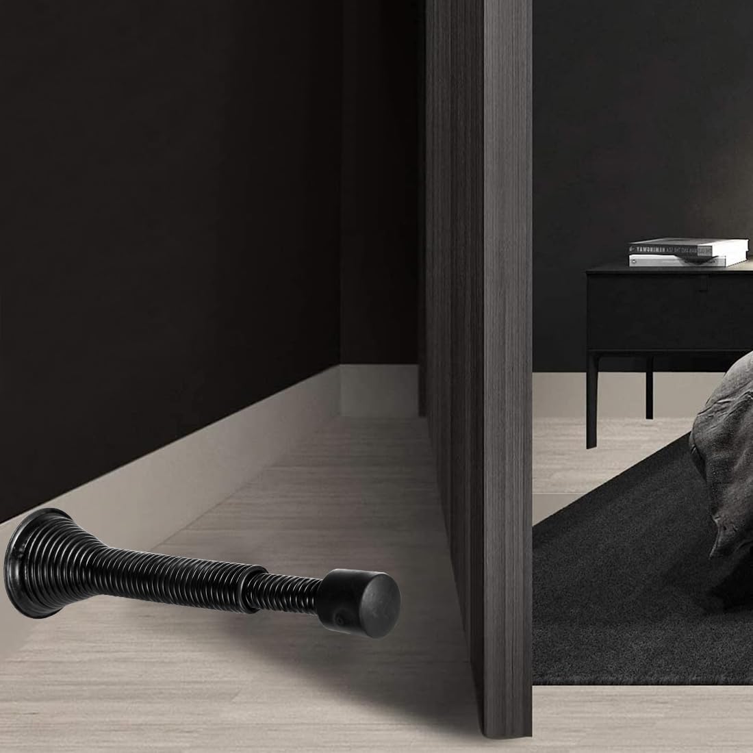 Spring Door Stop Door Stopper for Wall 6 Pack Flexible Door Stops with Rubber Bumper for Bottom of Door