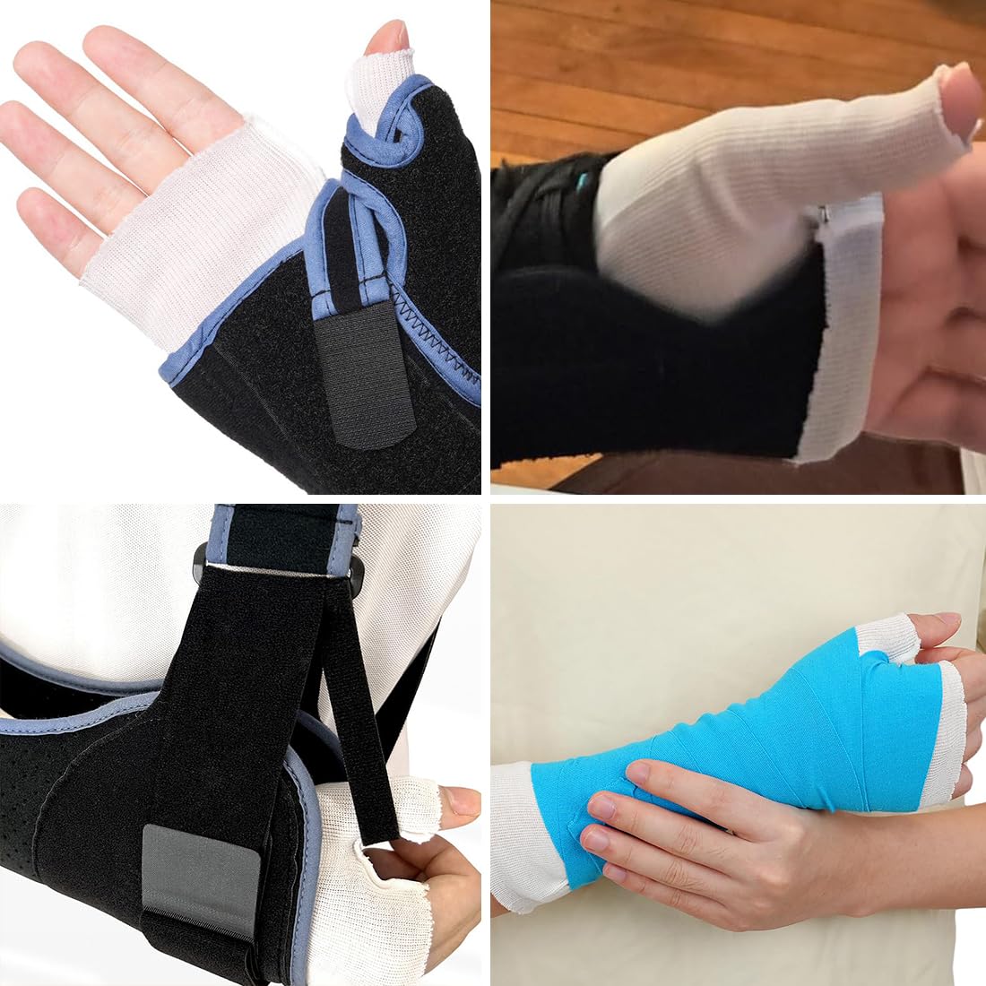 Tubular Stockinette, 4PCS Hand Socks for Splint Elastic Arm Cast Cover Gauze Sleeve Wrist Thumb Spica Stockinette Soft Tubular Bandage for Wrist Arm Leg Under Cast Wrap Skin Protection
