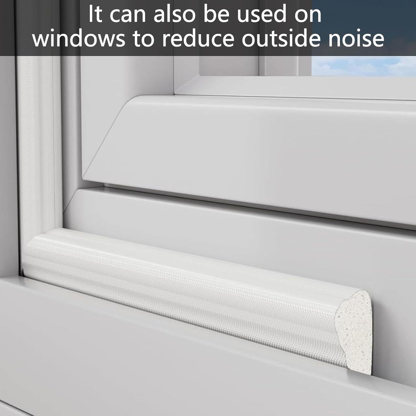 Weather Stripping Door Seal Strip, 16.4 Ft Door Windows Insulation Strip Self Adhesive Draft Stoppers Foam Tape for Doors and Windows Frame Gap Blocker(White)