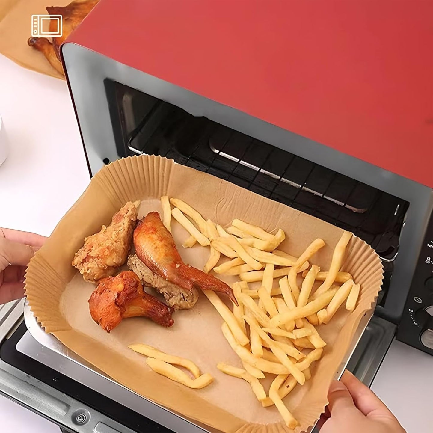 Air Fryer Liners, 200 Pcs Rectangular Parchment Paper Liner Non-Stick and Oil Proof for Easy Cleanup 8x5.5 inch Airfryer Parchment Liners Accessories for DZ201, DZ401, FG551