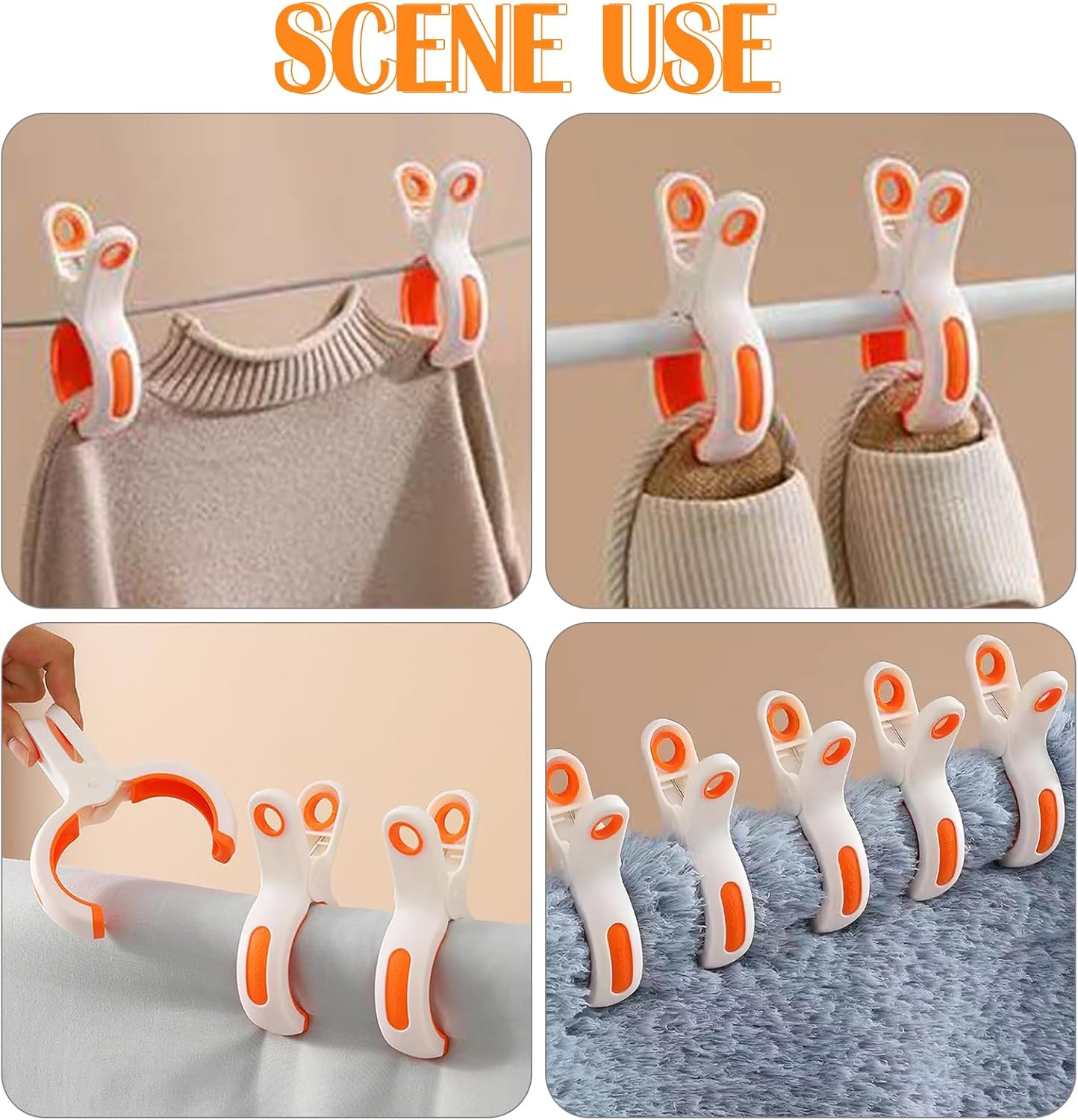 5 Pcs Beach Towel Clips for Beach Chairs, Plastic Towel Pegs Towel Holder, Windproof Clothes Pins Outdoor Laundry Clamps