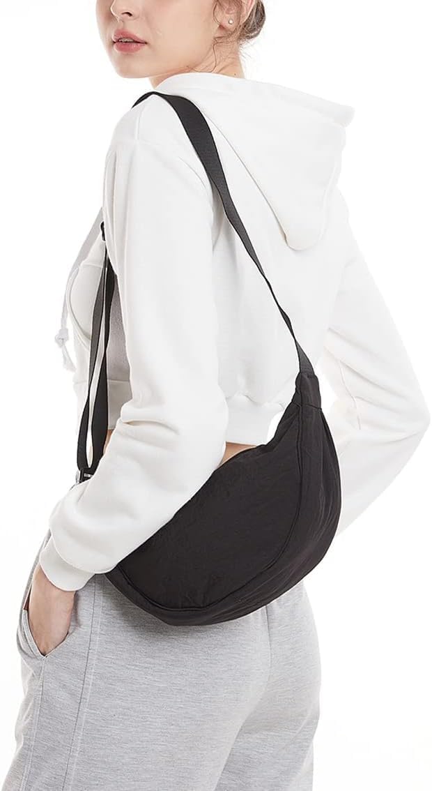 Crossbody Bag Hobo Sling Crescent Bag Women Men Trendy Small Shoulder Bag Purse Dumpling Bag Casual Handbag Adjustable Strap