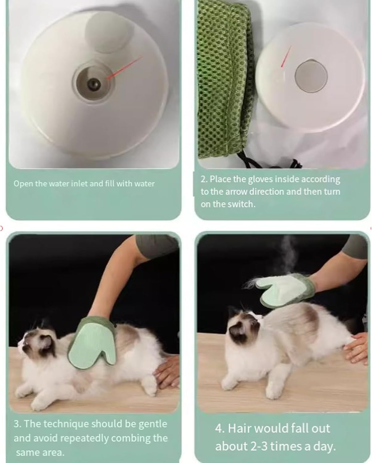 All-in-One Grooming Mist Glove for Pets, Grooming Mist Glove for Pets, Say Goodbye to Messy, Use Soothing Spray, Micro-Fine Spray to Lock Dandruff and Loose Hair (blue)