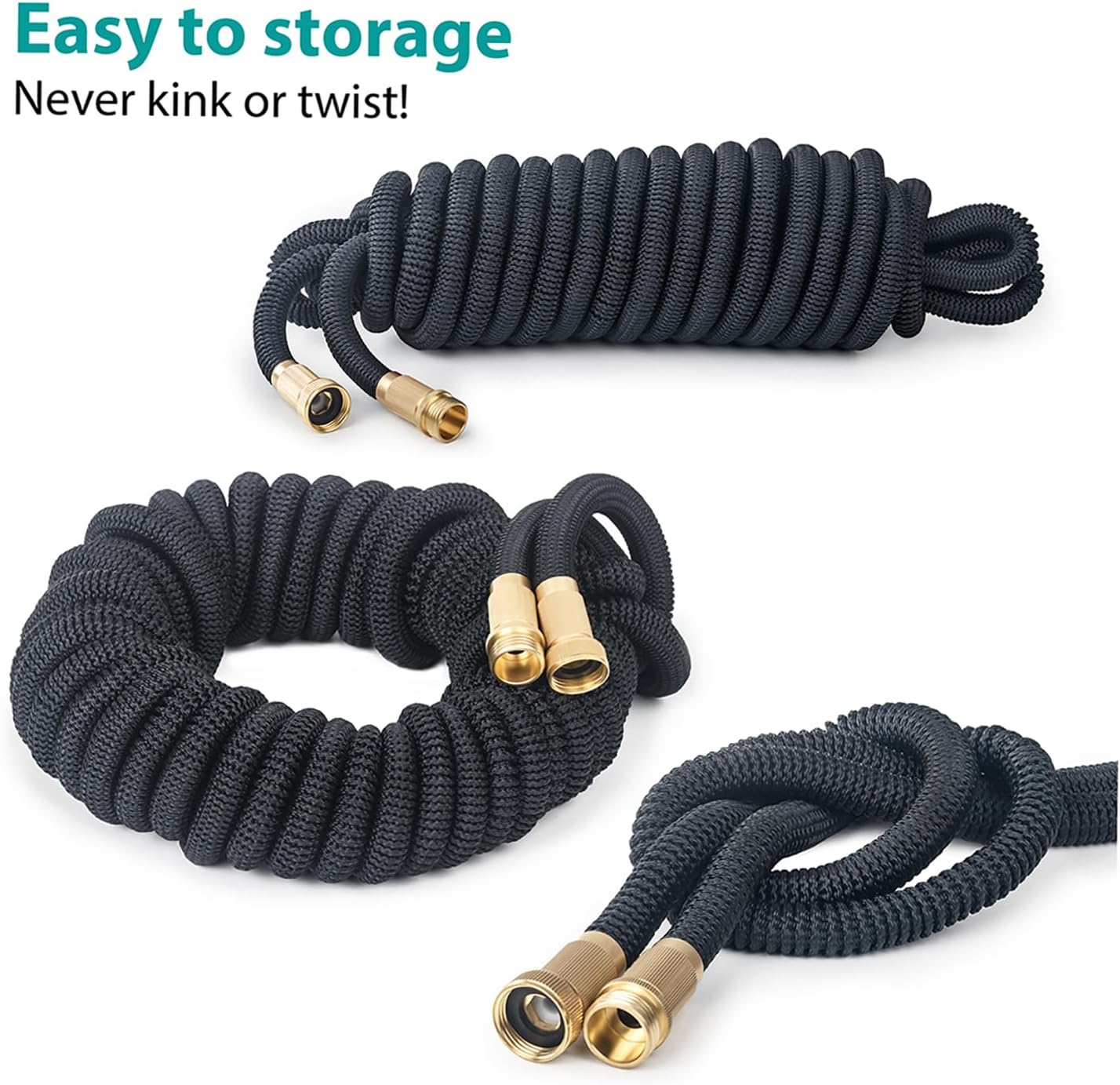 75FT Expandable Garden Hose with 8 Spraying Modes, Shut-Off Valve, Handy Water Pipe for Watering Garden and Washing Car, Expandable Water Hose Tool for Home Use