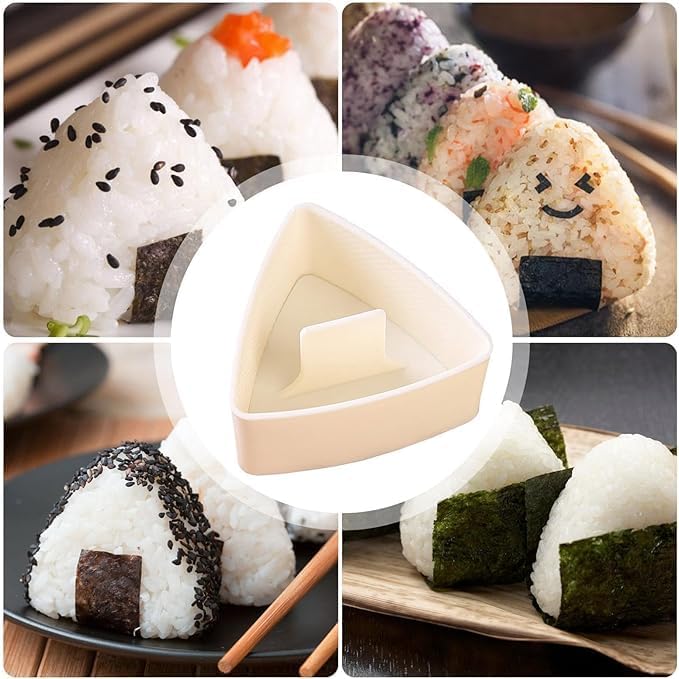 3Pcs Onigiri Triangle Rice Ball Maker, Plastic Triangle Rice Ball Mold Musubi Maker Press, Non Stick Making Machine Sushi Press, Sushi Press Mold with Triangular Shape for Home DIY