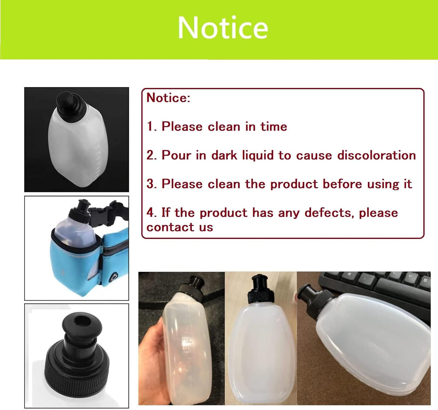 2x10oz BPA-Free Water Bottles for the Running Hydration Belt, Fuel Belts Replacement Bottle Set for Marathon Walking Hiking Cycling Trail Skiing(2 Pack)
