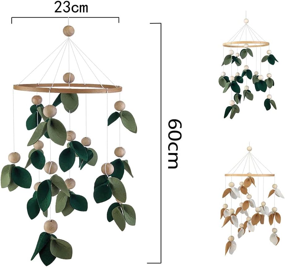 Cute Baby Mobile for Crib - Gender Neutral Mobile for Nursery Decor - Felt Cloth Leaves Mobile Boho Nursery Decor - Crib Mobile for Girls, Boys - Mobile for Bassinet