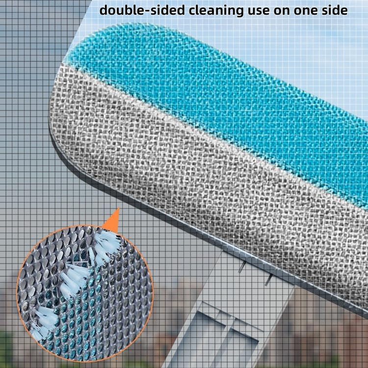 Mesh Screen Cleaner 4 in1, Wet and Dry Dual-Use Window Screen Cleaning Brush, Multi Window Cleaner Tools Window Glass Net Cleaner Squeegee, Groove Brush, Pet Hair Cleaner