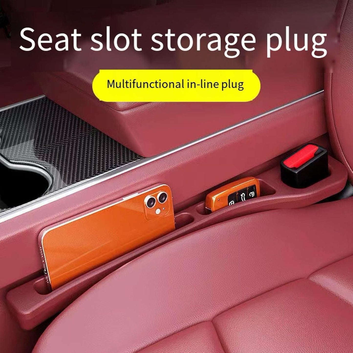 2PCS Nodrop Seat Guard,Car Seat Side Gap Filler, Place Your Phone, Cards, Wallet, Side Gap Fillers for All Cars Place Your Phone, Cards, Wallet (Beige B)