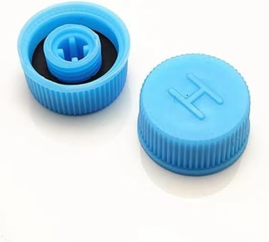2Pcs Replacement Valve Caps for Car Air Conditioning, Leakproof R134a AC System Charging Port Caps Dust Cover, High and Low Pressure Valve Cap for Vehicle AC, Car Accessories