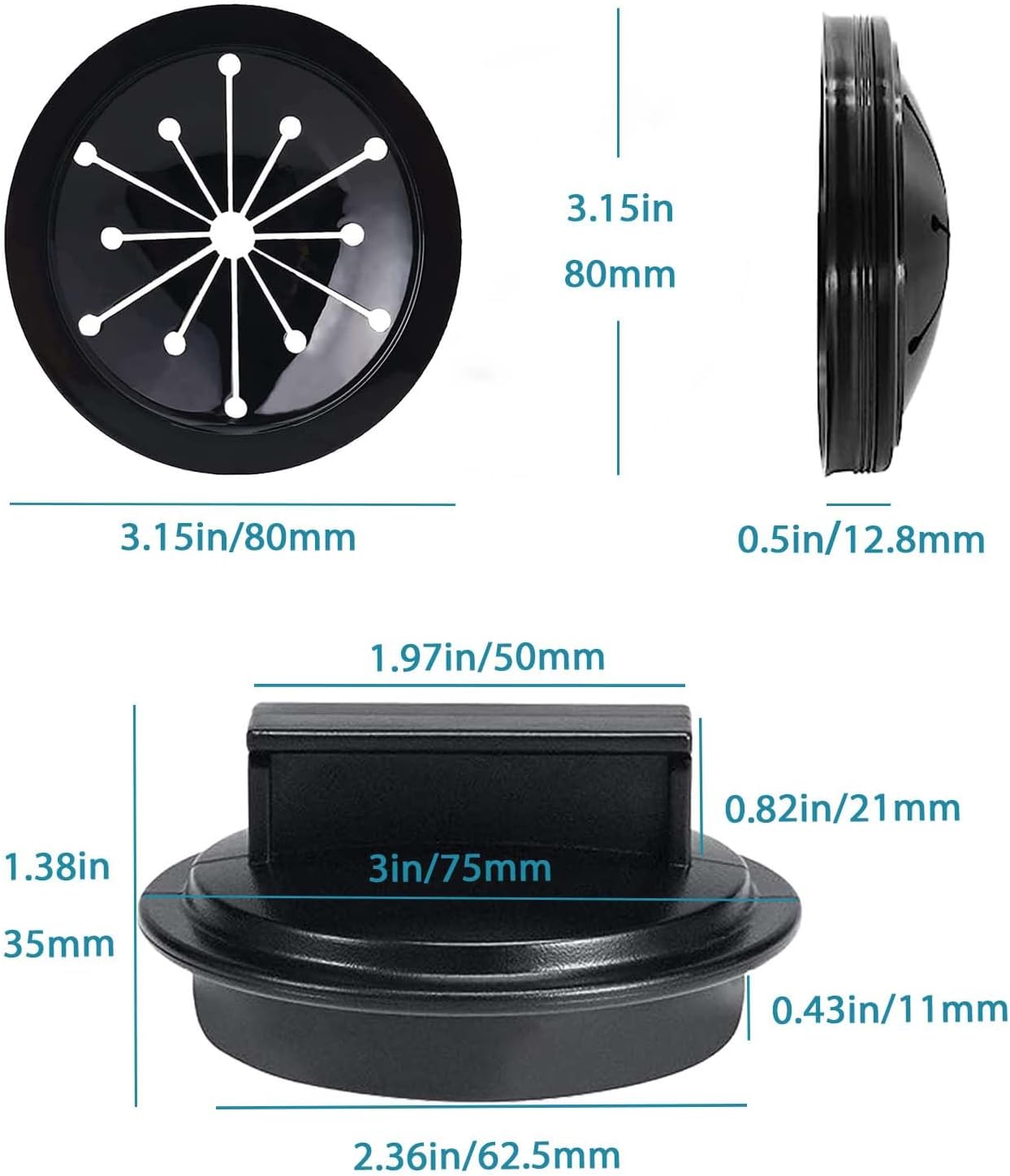 2 PCS/Set Garbage Disposal Splash Guards and Garbage Disposal Plug,Sink Baffle Drain Plugs Universal Rubber Garbage Disposal Splash Guard and Disposal Cover for Waste King in-Sink-Erator