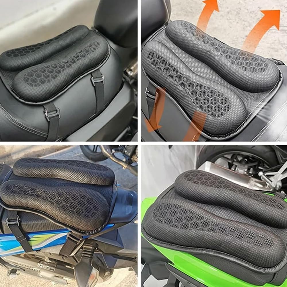 Motorcycle Seat Cushion,Pressure Relief Motorcycle Seat Pad,High Elasticity Gel 3D Honeycomb Structure for Motorbike Long Rides