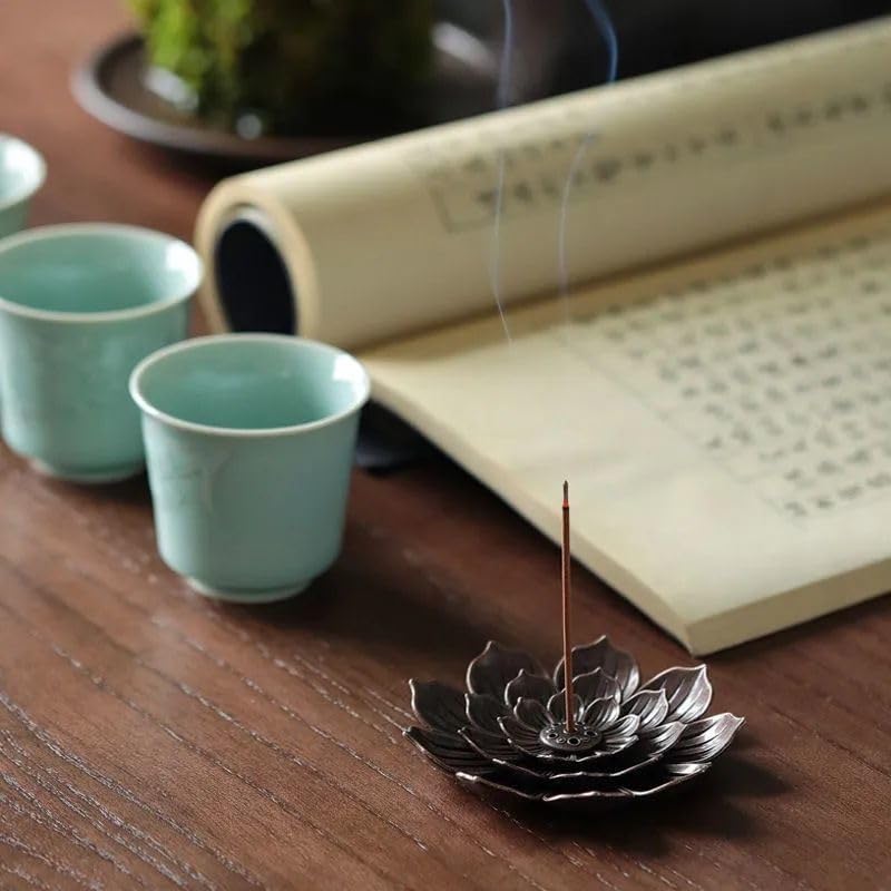 Incense Holder with Incense Stick Tray,Multi-Functional Incense Burner and Stick Holder Combo,Ash Holder (Bronze)
