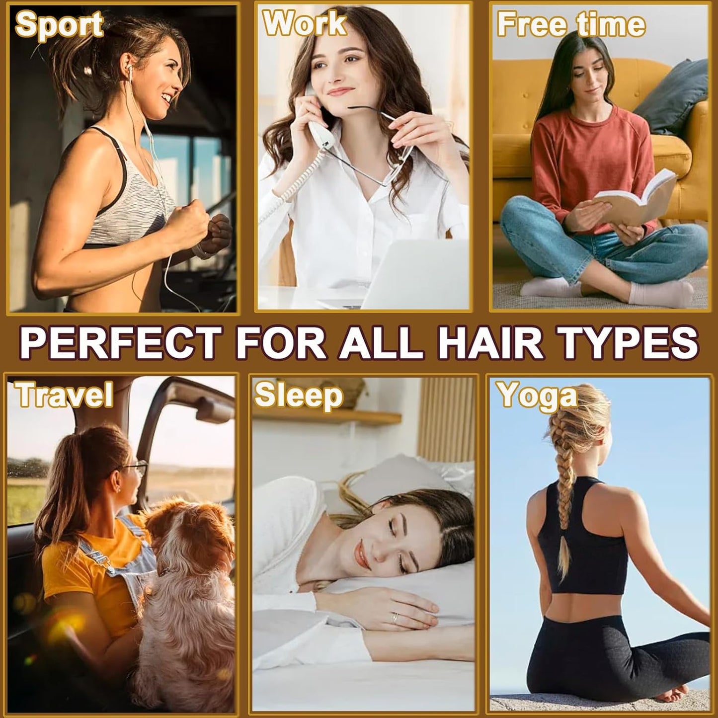 Heatless Hair Curler Set, 3 Pcs Hair Curlers No Heat, Heatless Overnight Blowout Rods with Hook for Hair Styling Tools Women Long Hair Rollers(Kahki)