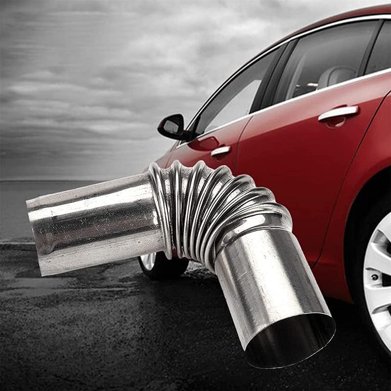 13cm Stainless Steel Bent Threaded Corrugated Exhaust Pipe Connector Durable Heat Resistant Rust Proof Design for Efficient Exhaust Systems Ideal for Automotive (2pcs)