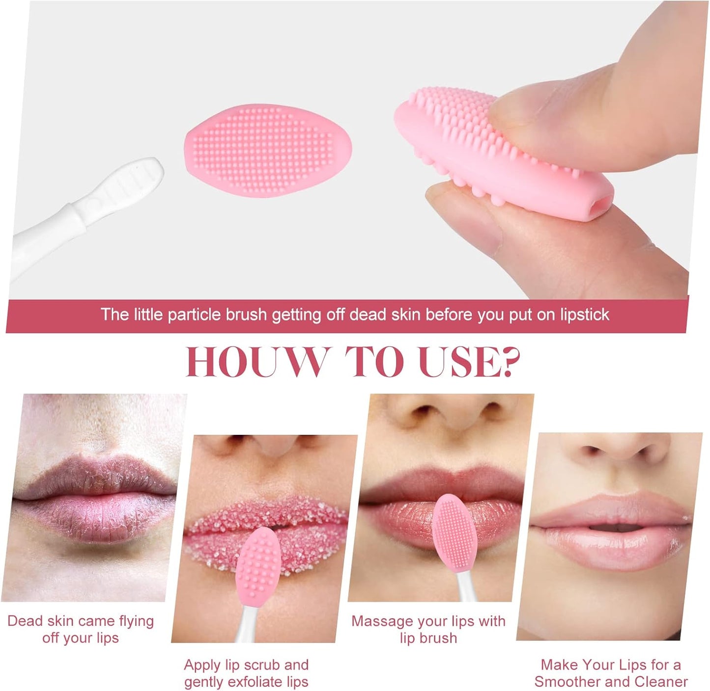 Silicone Lip Scrub Brush Lip Scrubber Tool Lip Exfoliator Brush Exfoliating Lip Scrub Tool for Dark Lips