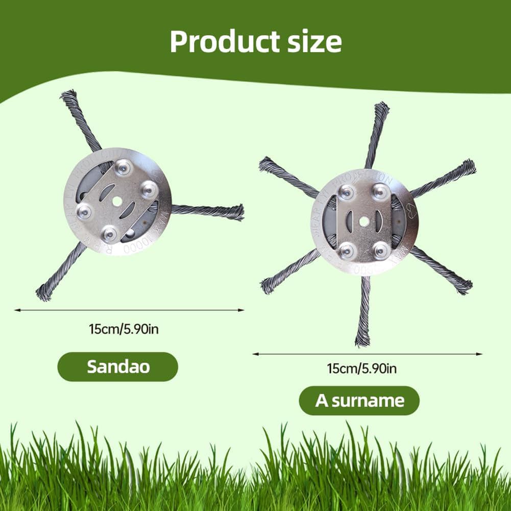 Universal Steel Wire Trimmer Head, 2025 New String Trimmer Replacement Head, 6 Inch Steel Wire Grass Trimmer Head for Electric Cordless String Trimmers, Weed Wrecker (6 Blade)