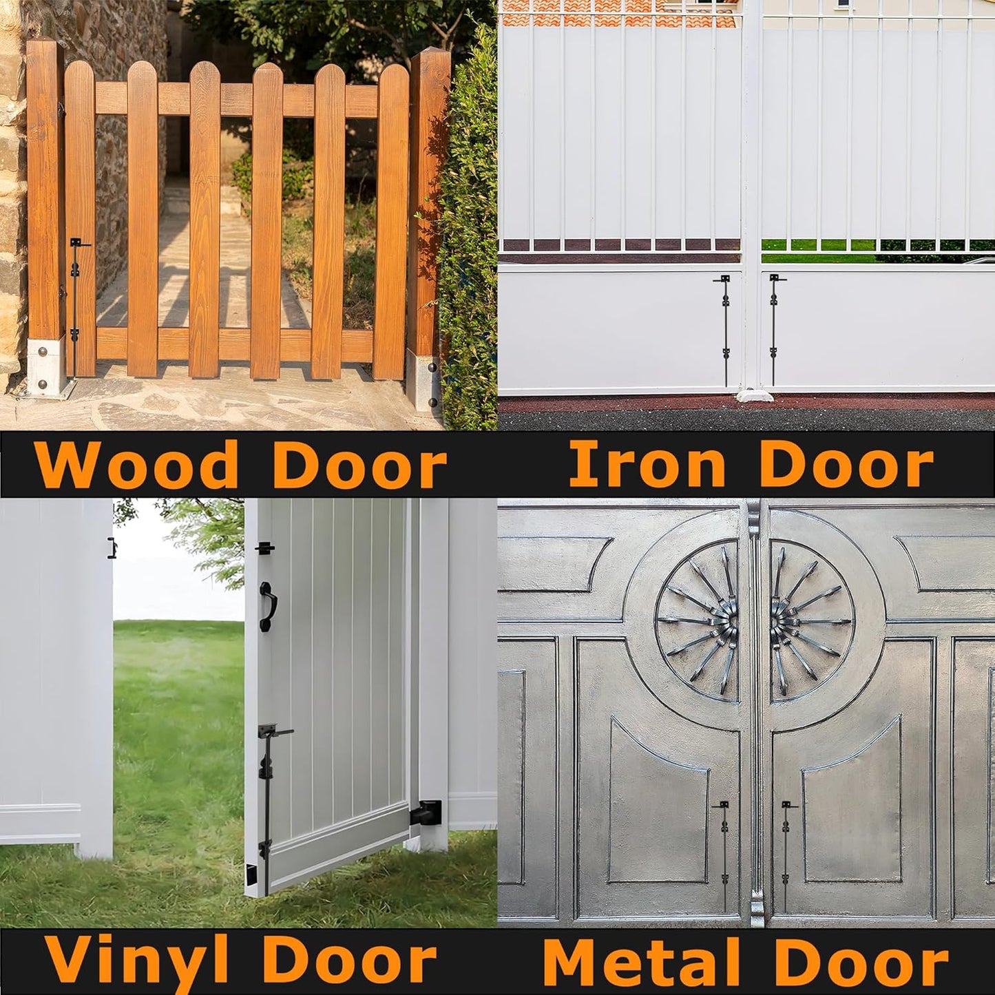 18" Heavy Duty Cane Bolt Gate Drop Rod-Steel Gate Ground Latch Designed for Wood Metal Vinyl Gates or Double Doors Fence Applications