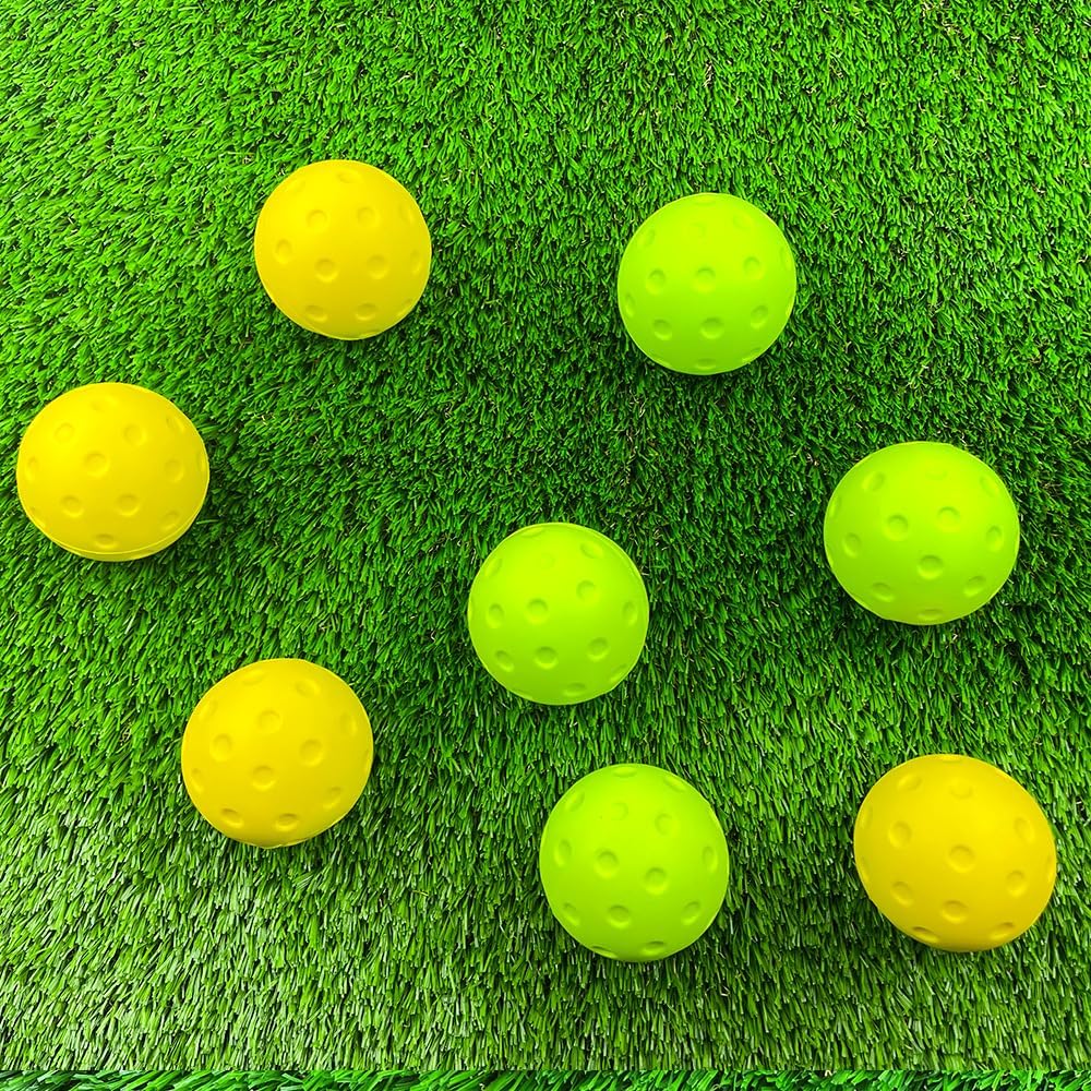 Noise-Reducing Foam Pickleballs-Soft PU Practice Balls for Indoor/Outdoor Training, Durable Vibration-Dampening Design with Lightweight Construction | Family Fun Games