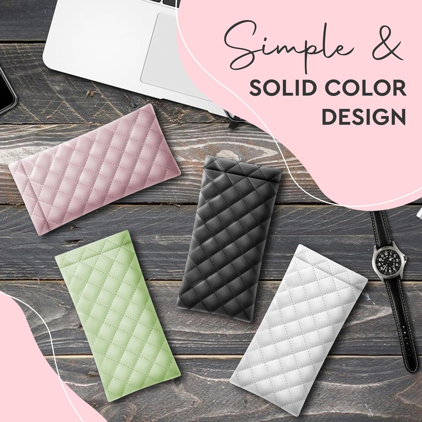Squeeze Top Soft Sunglass Case - Pu Leather Sunglass Pouch Convenient Sunglass Travel Case 2 Pack