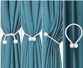 8 PCS Magnetic Curtain Tiebacks, European Style Convenient Drape Tie Backs, Decorative Drape Tie Backs Holdback Holder for Window Draperies,No Tools Required