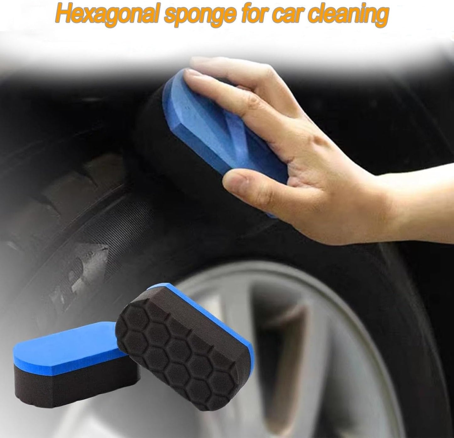 3Pcs Tire Shine/Dressing Applicator Pads Perfect for Using to Apply Tire Shine, Tire Wet, Tire Gel, or Tire Balm, Superior Durable and Reusable Cleaning Foam Sponge