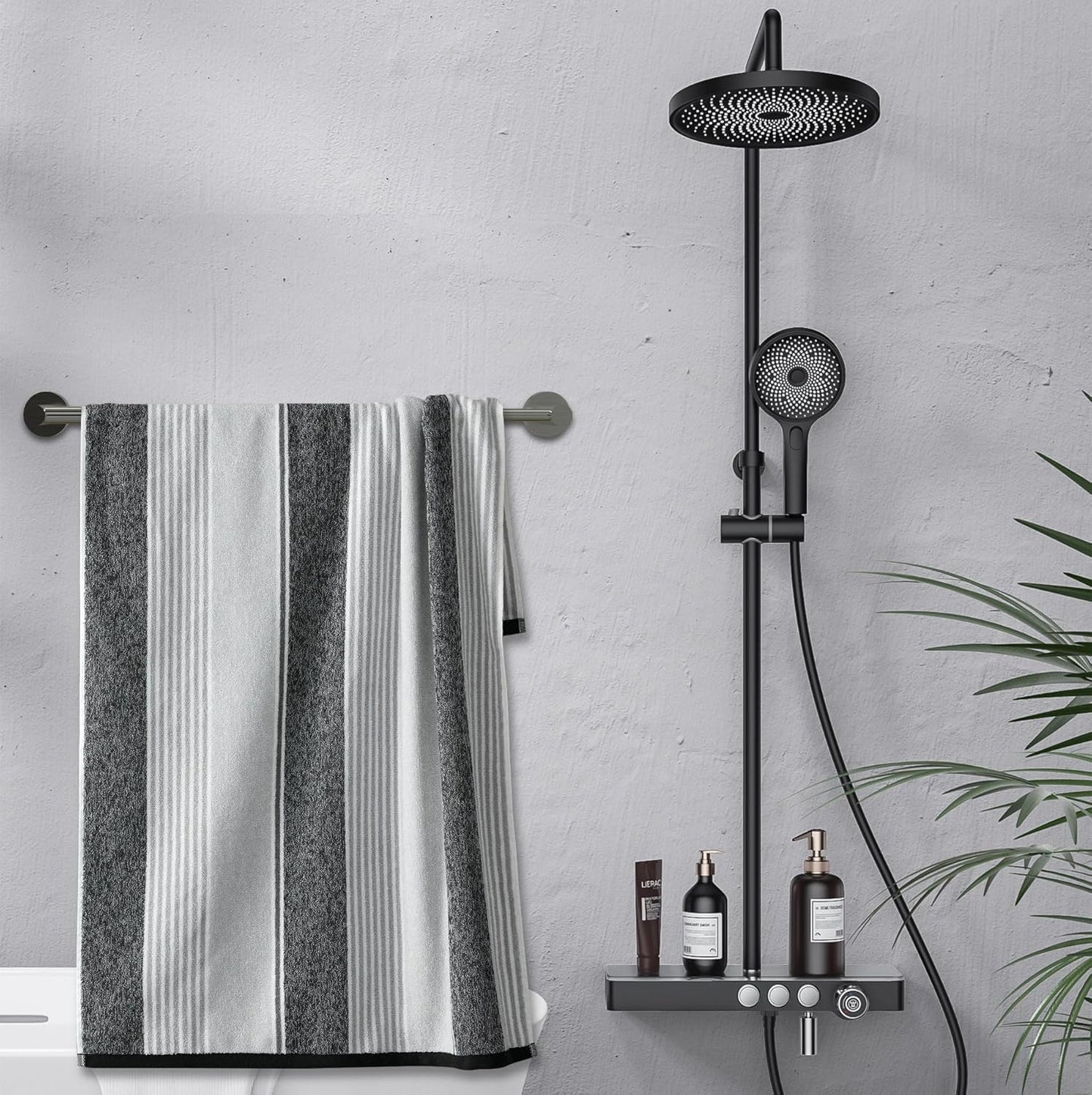 Towel Bar - Adjustable 304 Stainless Steel Holder for Bathroom (11.8inch-22.6inch) Sturdy and Rustproof Wall Mounted Rack Accessories, Silver… Silver