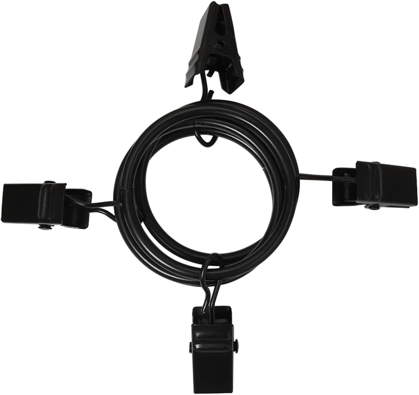 40 Pack Curtain Rings with Clips, Drapery Clips Rings, Drapes 1.26 in Interior Diameter, Fits up to 1 Rod, Black 1.26" I D