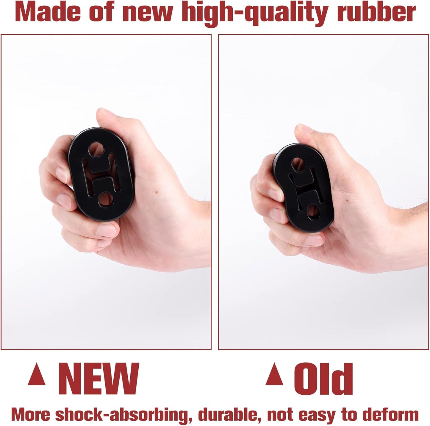 Rubber Exhaust Hanger, Muffler System, Heavy Insulator Support Bushing Installation, 2 Holes 0.47 Inch, High-Density Tailpipe Damping Hanger (4PCS Black) 4PCS-Black -
