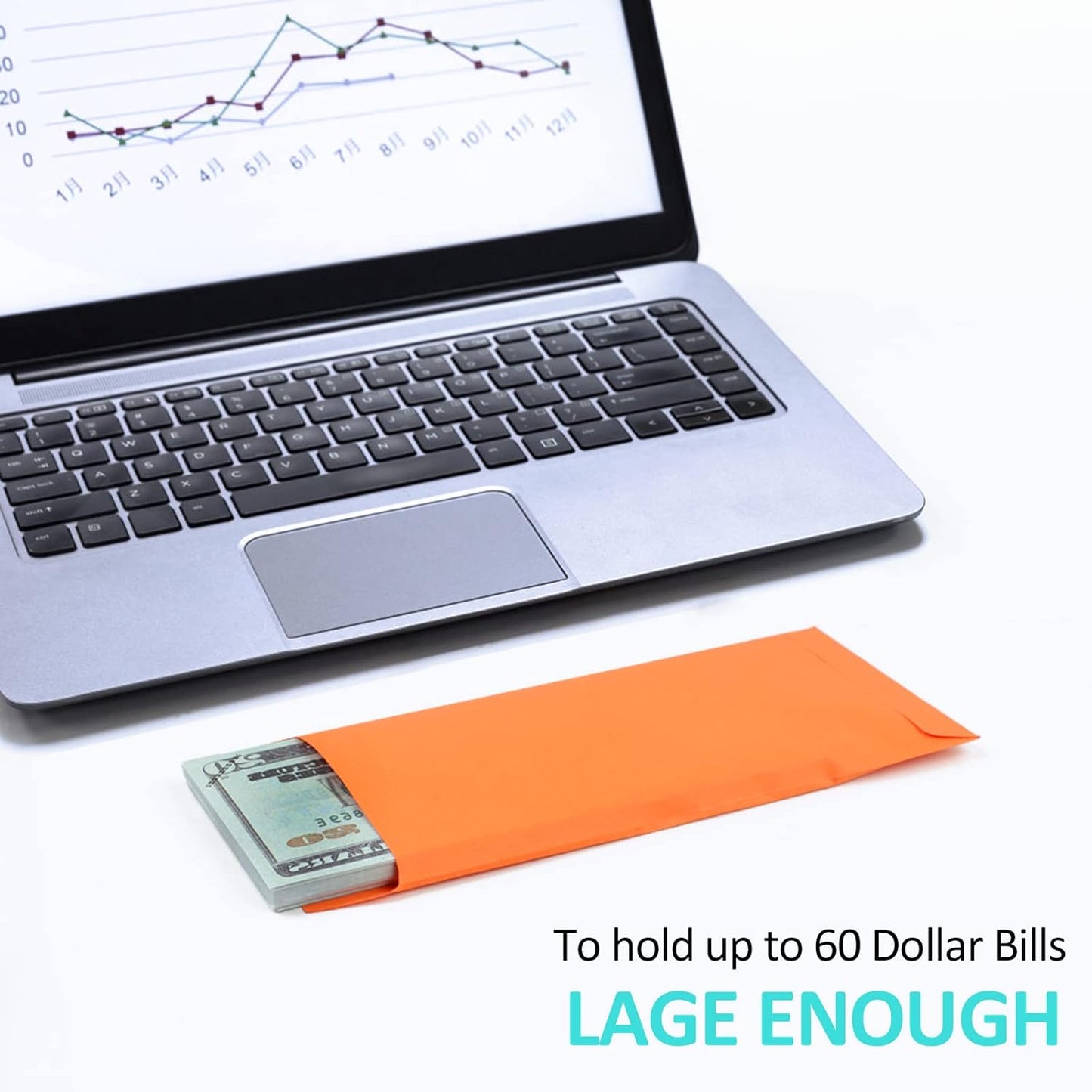 Cash Envelopes -120 Money Saving Challenge, 3.2x6.6inch for Budgeting, Coins, Checks, Gift Cards & Tickets - 3.2x6.6in