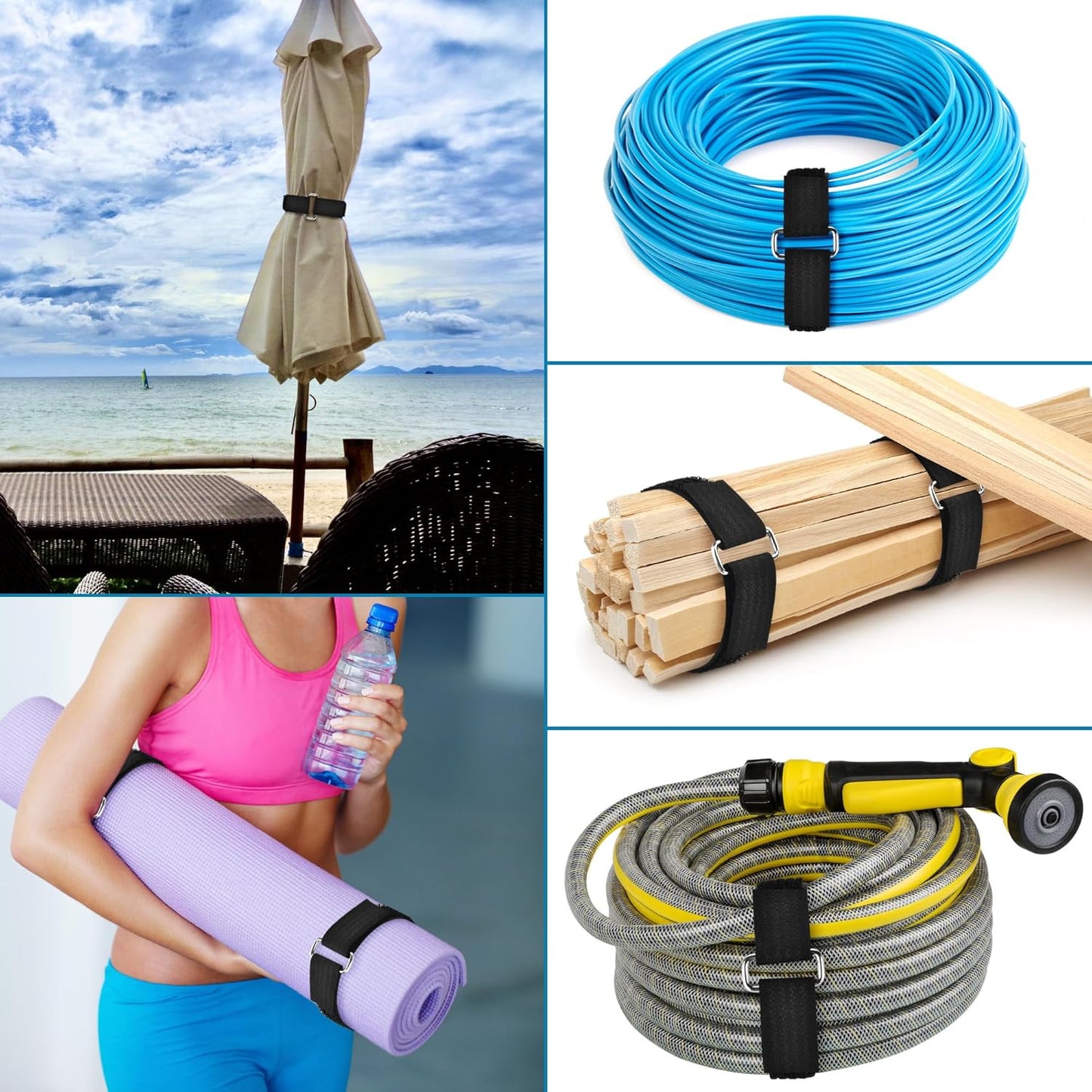 0.75"x19.7ft Hook and Loop Straps with 30 Buckles Adjustable Cut-to-Length Cable Ties - Reusable Nylon Fastening Tape for Storage or Organization (0.75in x 19.7ft) 0.75in 19.7ft